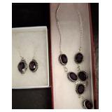 MARKED 925 NECKLACE AND EARRINGS