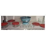 GROUP OF GLASS STORAGE CONTAINERS