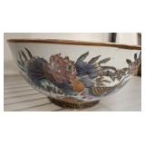 HAND PAINTED ORIENTAL CENTER BOWL