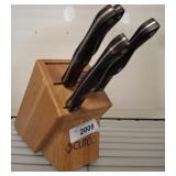 CUTCO KNIFE BLOCK AND KNIVES ASSORTED