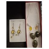 MARKED 925 NECKLACE AND EARRINGS