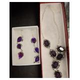 MARKED 925 NECKLACE AND EARRINGS