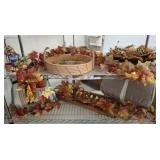 GROUP OF FALL DÉCOR, PILLOWS, MISC