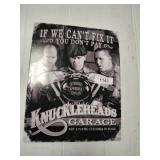 KNUCKLEHEADS GARAGE METAL SIGN   12X16
