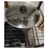 UTOPIA KITCHEN CAST FRYING PAN WITH GLASS LID
