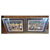 2 PC FRAMED FRENCH SCENE PRINTS 34X27