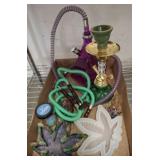 GROUP OF HOOKAS, ASH TRAYS AND PIPES