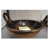 EARLY REDWARE SLIPWARE CENTER BOWL