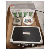 SHOT GLASSES,FLASK, STORAGE BOX