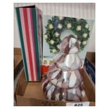 PACKED PARTY GOLD TENSIL LIGHTS, GLASS TREE