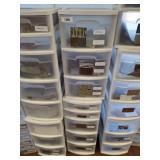 5 DRAWER, 3 DRAWER STORAGE BINS, FABRIC SAMPLES