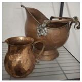 COPPER PITCHER AND COAL HOD