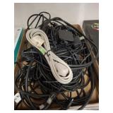 ASSORTED WIRES AND COMPUTER CORDS