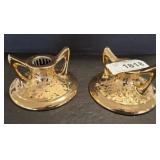 22 K GOLD PLATED CANDLE STICK HOLDERS