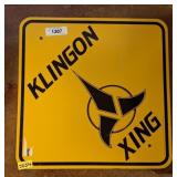 KLINGON XING METAL SIGN