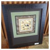 ORIENTAL PANDA BEAR ON SILK FRAMED AND MATTED19X25