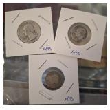 SILVER QUARTER, BARBER DIME, ROOSEVELT SILVER DIME
