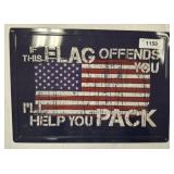 FLAG METAL SIGN   17X12