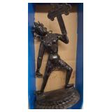 CAST MEDIEVAL FIGURINE, SHOWS DAMAGE