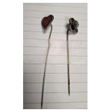 2 STERLING STICK PINS