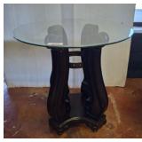 BEVELED GLASS TOP END TABLE
