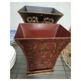 2 PC VASES, LIONS HEAD
