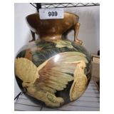 DECORATIVE DOUBLE HANDLE VASE 13IN