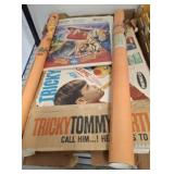 GROUP OF VINTAGE - TOY BOX, POSTERS, CIGAR BOX