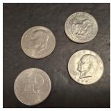 4 EISENHOWER DOLLARS 1972, 1976, 1977, 1978