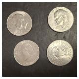 4 EISENHOWER DOLLARS 1972, 1976, 1977, 1978
