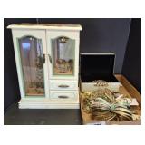 JEWELRY BOX AND COSTUME JEWELRY