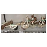 ASSORTED CARVED HORSES, CAROUSEL HOURSES SOME