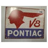 PONTIAC V8 METAL SIGN   16X12