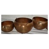 COPPER 3PC HANGING BOWLS