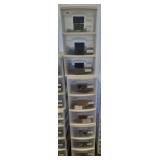 GROUP OF 3 DRAWER STORAGE BINS W/ FABRIC SAMPLES