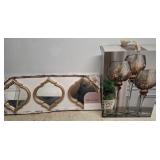 MIRROR SET AND CANDLE STICK HOLDERS