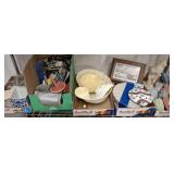 ASSORTED HOUSEHOLD, FIGURINES, PLATES, SHELL