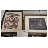 FRAMED EAGLE NATIVE ART, SEATLE LIGHTNING PHOTO