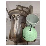 VINTAGE POST STYLE LAMP, PLANTERS