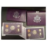 1988 S, 1989 S, 1990 S US MINT PROOF SETS