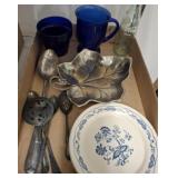 SILVER PLATED UTENSILS, COBALT, MISC