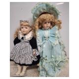 2 17" DOLLS WITH STANDS SEYMOUR MANN COLLECTION