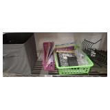 GROUP OF DESK SUPPLIES, CALCULATOR, VASES