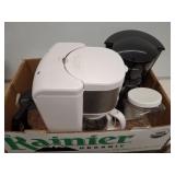 ASSORTED COFFEE MAKERS AND PITCHERS