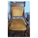 OAK PAW FOOT CHAIR W/ UPHOLSTERED SEAT/BACK