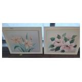 2 PC FLOWERS WALL ART
