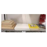 GROUP OF CANVASES AND CRAFT SUPPLIES