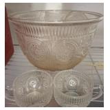 PUNCH BOWL AND CUPS