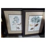 PAIR OF FRAMED AND MATTED FLORAL PRINTS
