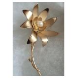 STERLING WITH GOLD OVERLAY PEARL BROOCH